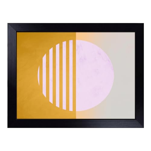 Lap Tray with Bean Bag Cushion, Abstract Sunset - Handmade in the UK, Raised Wooden Edge, Padded Cushion, Heat-Resistant Wipe-Clean Surface, for Meals, Laptops and Crafts