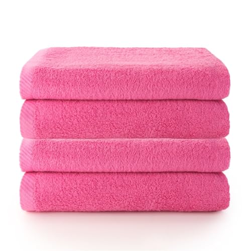 Top Towel Plus - Set of 4 Large 100% Cotton Shower Towels - Bath Sheets 70 x 140 cm Soft, Absorbent and Durable - Ideal Set for Modern Bathroom