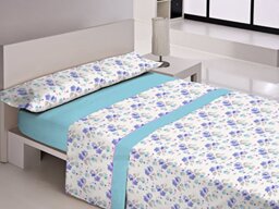 Style Casa Campo Dalida Set of Sheets, Cotton-Polyester, Blue, 190 x 90 x 3 cm