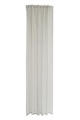 Homing Curtain with fringes, stripes, taupe, grey, decorative curtain