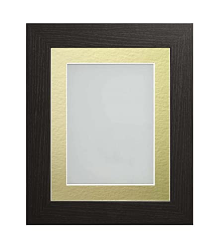 Frame Company Watson Black Picture Photo Frame fitted with Perspex, 30x20 inch with Gold Mount for image size A2