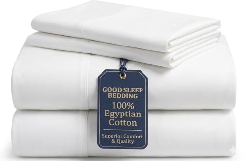 GoodSleep Company 1000 Thread Count Cotton Sheets: 100% Long Staple Egyptian BedSheets, Sateen Weave Queen: 4 Pc Seet Set White