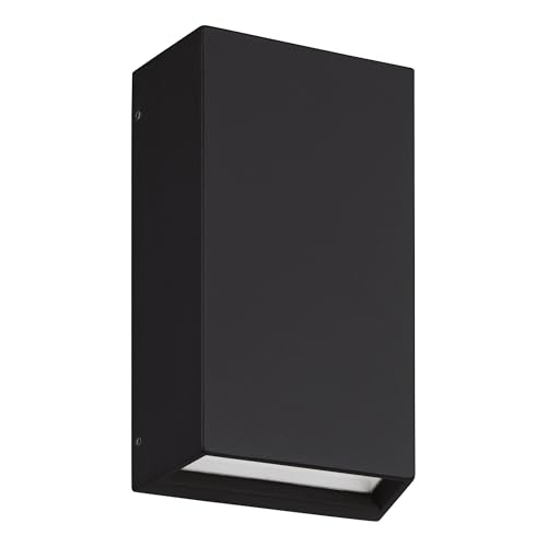 Eglo LED Outdoor wall Light Fixture Spongano, External Porch Lighting, Outside Spotlight, up and Down façade lamp, Anthracite Aluminium and Clear Glass, Warm White, IP65