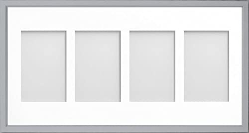 Frame Company Drayton Multi Aperture Photo Frame, Grey, 20x10 for 6x4 inch (x4)