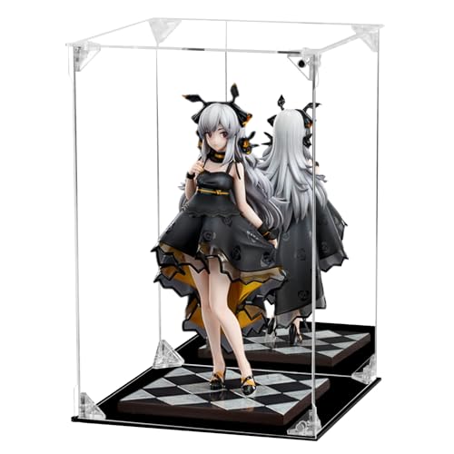 Acrylic Display Case Clear Action Figure Display Case with Mirrored Back, Dustproof Protection Display Box Alternative Glass Case for Collectibles Figures Models Doll Toys (8x8x12 inch 20x20x30cm)