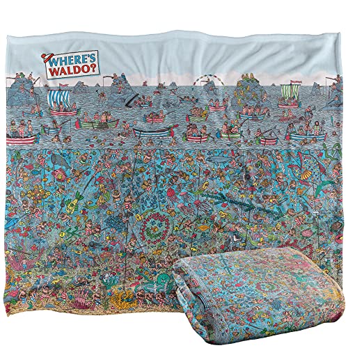 Wheres Waldo Sea Me Silky Touch Super Soft Throw Blanket 152 X 127 Cm