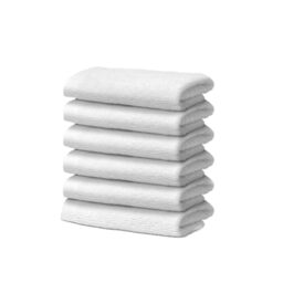 Giovanni Dolcinotti - Set of 6 Face Towels in 100% Cotton – 30 x 30 cm – Extra Absorbent and Quick Drying – For Bathroom, Spa and Gym – White – Orlando Model