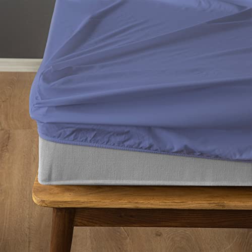 Komfortec Fitted Sheet 160 x 200 cm, Bed Sheet Box Spring Bed up to 15 cm - 30 cm Mattress Height, Purple