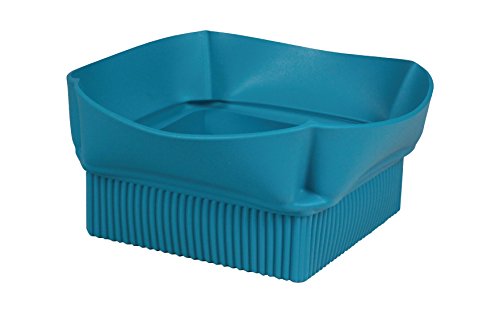 Silikomart - Lily 04 Multi-Purpose Silicone Basket, Teal Color, Dimensions 240 x 240 mm h100 mm, Made in Italy