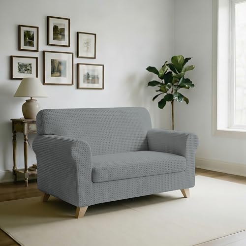 Italian Bed Linen ??? Iris??? Sofa Cover, 96% Polyester + 4% Elastane, Light Grey, 2 Places