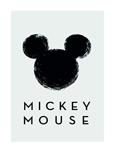 Komar Disney Wall Picture Mickey Mouse Silhouette - Children's Room Decoration - Size 30 x 40 cm (Width x Height) - Without Frame - WB044-30 x 40 cm