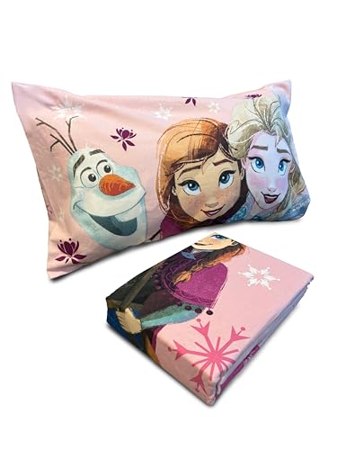hermet Frozen Flannel 100% Cotton 3-Piece Bedding Set, Fitted Sheet + Pillow Case, Single