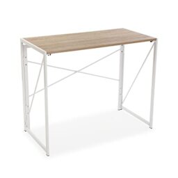 Versa Jack Desk Table for the Computer, Table for the Room or Study, Folding, Measurements (H x L x W) 74 x 45 x 90 cm, Wood and Metal, Colour White