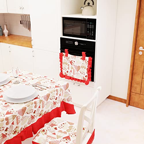 PETTI Artigiani Italiani Kitchen Oven Cover, Red Hearts, 1pz Copriforno 40x50 cm