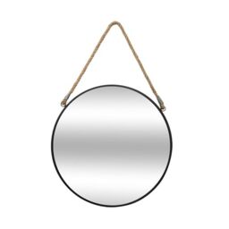 WELL HOME MOBILIARIO & DECORACIÓN Round mirror with rope, in metal-D. 38 cm