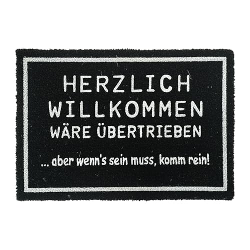 Relaxdays Coconut Doormat 60x40cm, Welcome Mat, Non-slip, Weatherproof, Indoor & Outdoor, Black