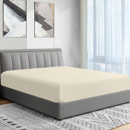 RV Bunk Size (42 X 80) Fitted Bottom Sheet - Single Fitted Sheet Only - 1800 Microfiber Fitted Bed Sheet - Super Soft - 42 x 80 Bunk Size Fitted Sheet fits Upto 15 inch Deep Mattress (Ivory)