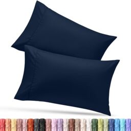 Utopia Bedding Queen Pillow Cases - 2 Pack - Envelope Closure - Soft Brushed Microfiber Fabric - Shrinkage and Fade Resistant Pillow Covers 20 X 30 Inches (Queen, Navy)