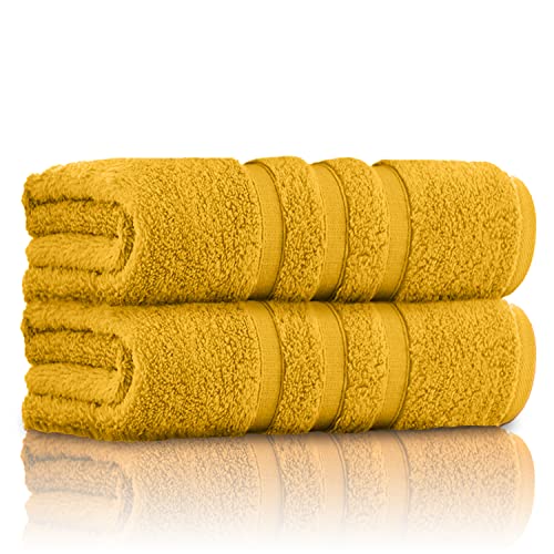 GC GAVENO CAVAILIA Luxury 2 Piece, Quick Dry Highly Absorbent Ring Spun Cotton Sheet Sets, Zero Twist, Bath Towel (2 Pack)