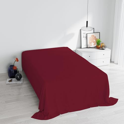 Max Color top Sheet,150x300cm,Bordeaux, 100% Cotton, SINGLE