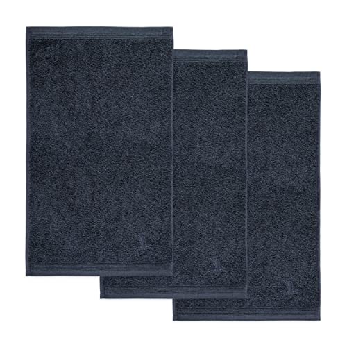 Möve 3er set Superwuschel guest towel 30 x 50 cm made of 100% cotton, dark grey