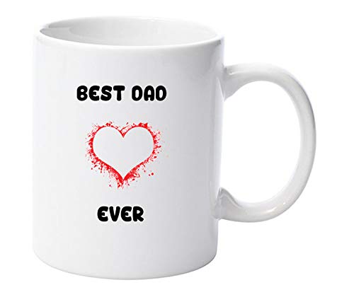 Best dad Ever Dash Heart 11oz Ceramic Mug Gift Xmas Birthday Christmas Fathers Day Mothers Day