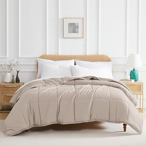Southshore Fine Living, Inc. Twin XL Comforter/Duvet Insert, Down-Alternative Comforter, Pet Hair Resistant Bedding Comforters, Cozy and Fluffy Comforters, Twin Size Bedding for All Seasons, Bone