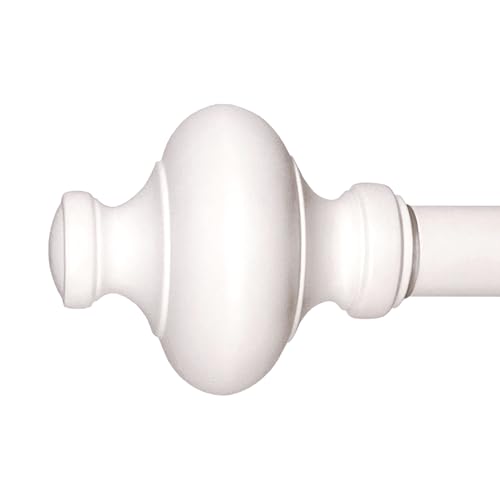 Cardiff 12-20 Inch Adjustable Side Curtain Rail Rod Set Pair, Curtains Poles, 1 Inch Diameter in White