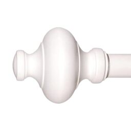 Cardiff 12-20 Inch Adjustable Side Curtain Rail Rod Set Pair, Curtains Poles, 1 Inch Diameter in White