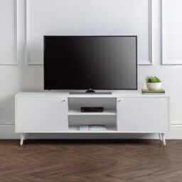 "Julian Bowen Moritz TV Unit for up to 65"" TVs, White - H58 x W176.5cm"