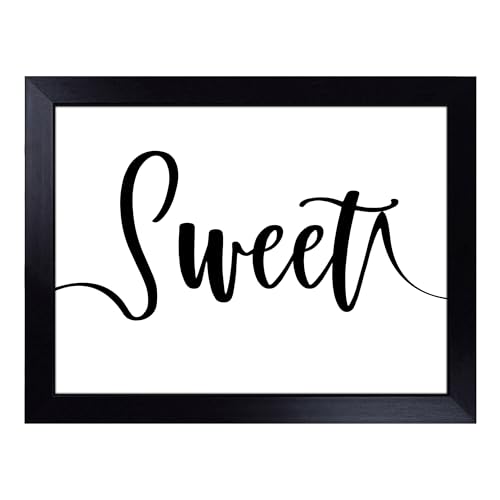 Lap Tray with Bean Bag Cushion, Sweet Dream Typography Quote - Handmade in the UK, Raised Wooden Edge, Padded Cushion, Heat-Resistant Wipe-Clean Surface, for Meals, Laptops and Crafts