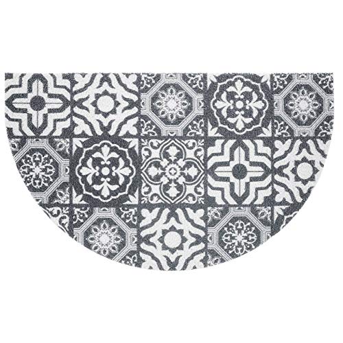 Douceur d'Intérieur LISBON Half Moon Entrance Mat, PVC, 45 x 75 cm