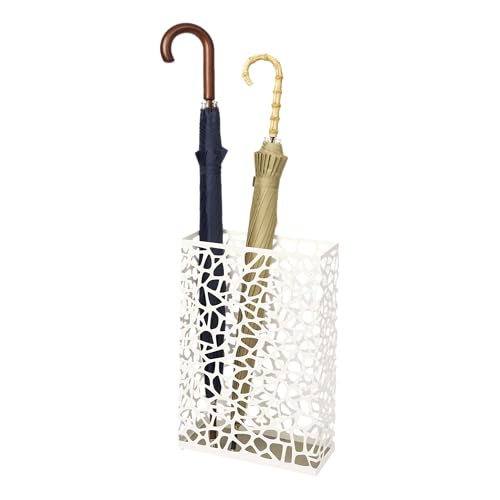 YAMAZAKI 6323 NEST Umbrella Stand Rectangular, white, Steel, Minimalist, 30 x 12 x 45 cm