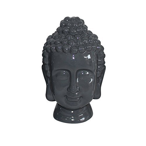 HOMEA 5dej1342gr Statue Buddha Head Ceramic Pebble 20 x 20 x 31 cm