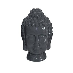 HOMEA 5dej1342gr Statue Buddha Head Ceramic Pebble 20 x 20 x 31 cm