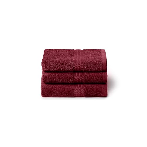 Caleffi 3X Small Bath Towel Set, 40 x 60 cm, 100% Soft and Absorbent Cotton for Bathroom, Face and Daily Use, Bidet Towels, Wash-resistant Guest Towel