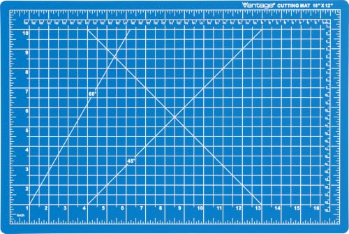 "Dahle Vantage 10691 Premium Self-Healing Cutting Mat, 12""x18"", 1/2"" Grid, 5 Layers for Max Healing, Perfect for Crafts & Sewing, Blue"