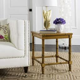 SAFAVIEH Modern Accent Table with Wooden, in Brown, 50 X 50 X 55.88