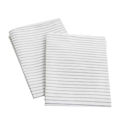 Peru Pima 415 Thread Count Percal King Pillowcases - 100% Peruvian Pima Cotton, 2 Piece (2 Pillowcases) - Cooling, Crisp, Hotel Quality Bedding - Pinstripe White