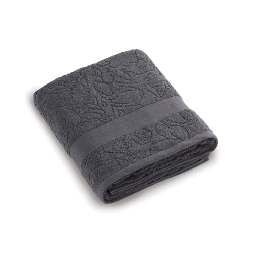 Pure Cotton - Set of 2 Towels & 2 Bath Sheets - Combed Cotton Terry Cloth - Standard 100 Oeko-TEX - Washable 40°C - 2 x 50 x 100 cm / 2 x 70 x 140 cm - Dark Grey