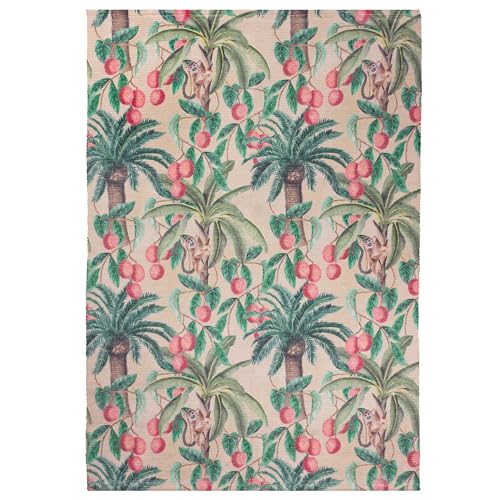 furn. Monkey Palm Rug – Indoor/Outdoor Tropical Monkey Palm Tree Washable Weather Resistant Rug (Papyrus - 120x170cm)