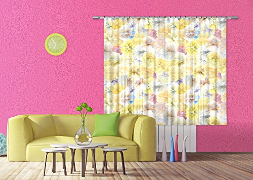 AG DESIGN Curtains, 3D Photo Print, Light, 100% PES, Multi-Colour, 180 x 160 cm