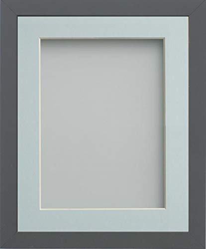 Frame Company Allington Grey Photo Frame with Light Blue Mount, 20x16 for A3, fitted with perspex