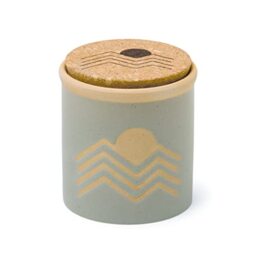 Paddywax Scented Candles Dune Collection Artisan Soy Wax Candle in Ceramic Jar with Cork Lid, 226g, Eucalyptus Santal