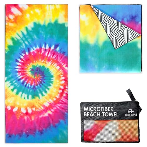 EliteTrend Microfiber Beach Towel Waffle ??? Extra Large Sand Free Quick Dry Towel For Travel, Swimming, Pool, Yoga, Hiking, Camping ??? Lightweight Fast Drying Microfiber Towel Compact Adults 78x35 Inch