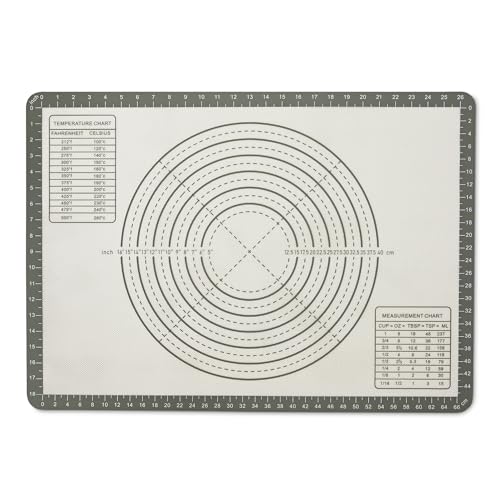 Amazon Basics Nonstick Silicone Pastry Baking Mat with Measurements, BPA-Free, Oven-Safe, Extra Large, 51 cm x 71 cm