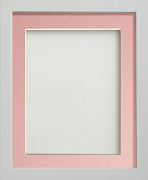 Frame Company Allington White Photo Frame with Pink Mount, 9x7 for 7x5 inch, fitted with perspex