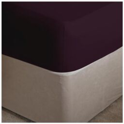 GC GAVENO CAVAILIA Easy Care Percale Extra Deep Fitted, Luxury Soft & Cosy Non Iron Thick Polycotton Bed Sheets, Berry, Super King