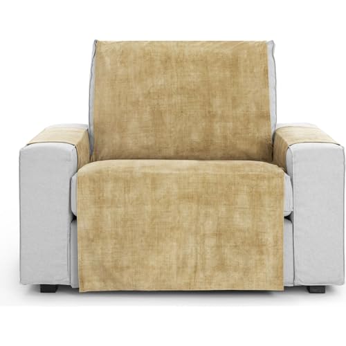 ECOMMERC3 Universal and Versatile 1 Seater Sofa Cover - Mustard Colour Protector Easy to Install for Back, Seat and Arms