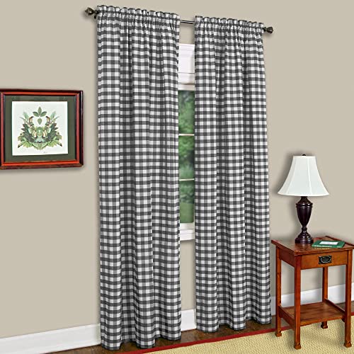 Achim Home Furnishings Buffalo Check Panel - 42x63 - Black/White
